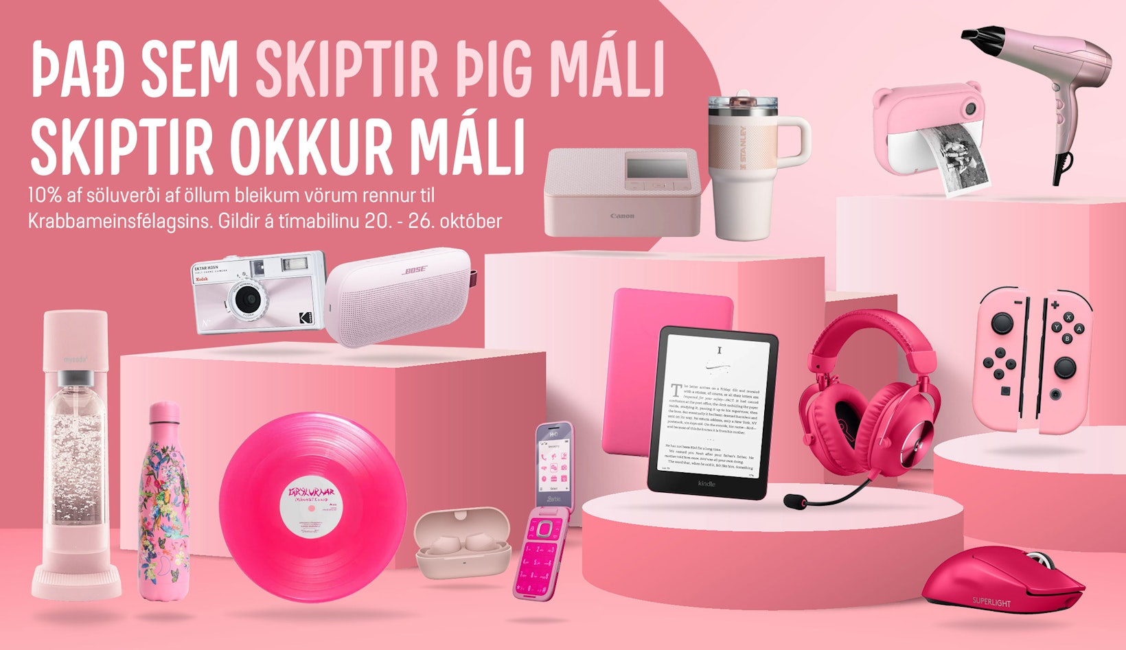 Bleik vika 2025 10 prosent til krabbameinsfelagsins