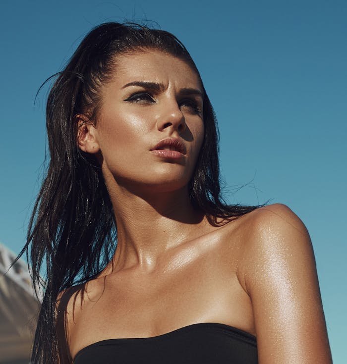 Woman With Beautiful Chin And Cheeks