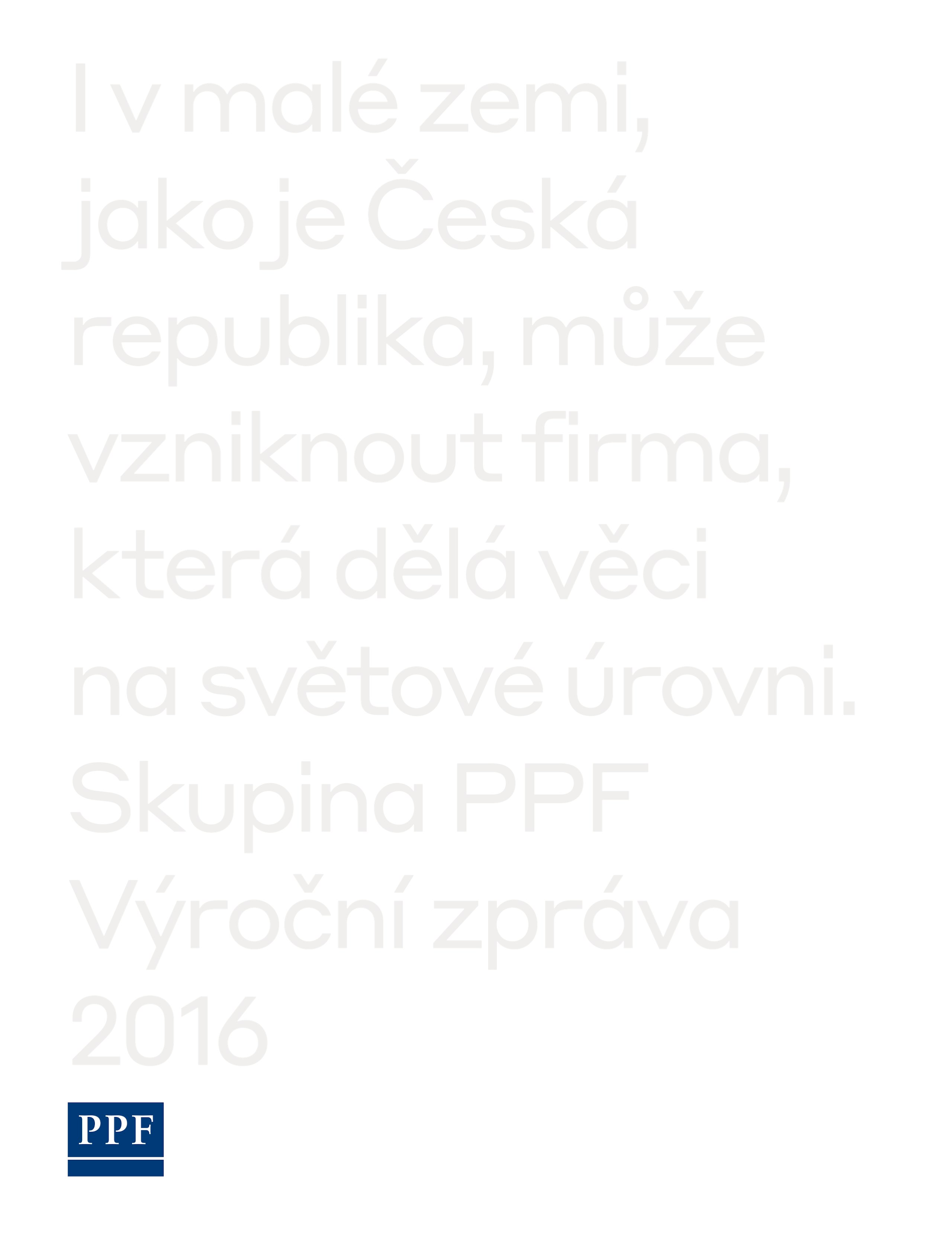 PPF Group N.V. Výroční zpráva 2016