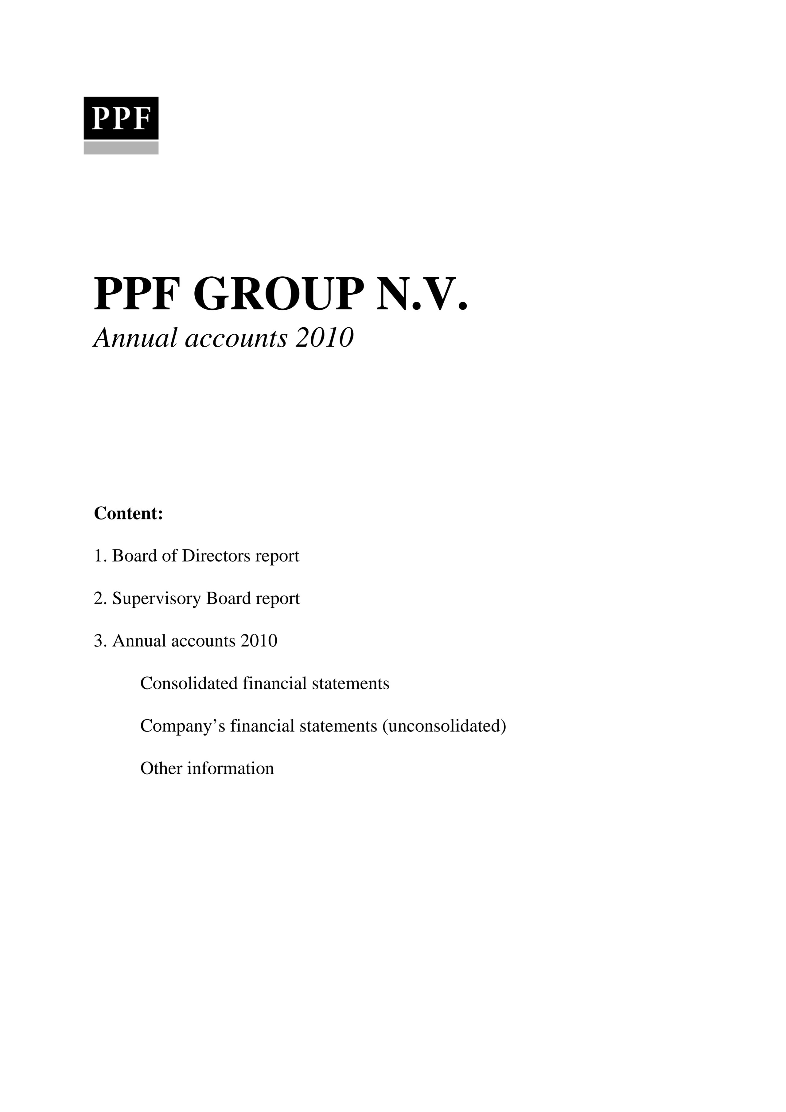 Annual Accounts PPF Group N.V. 2010 (12/6/2010)