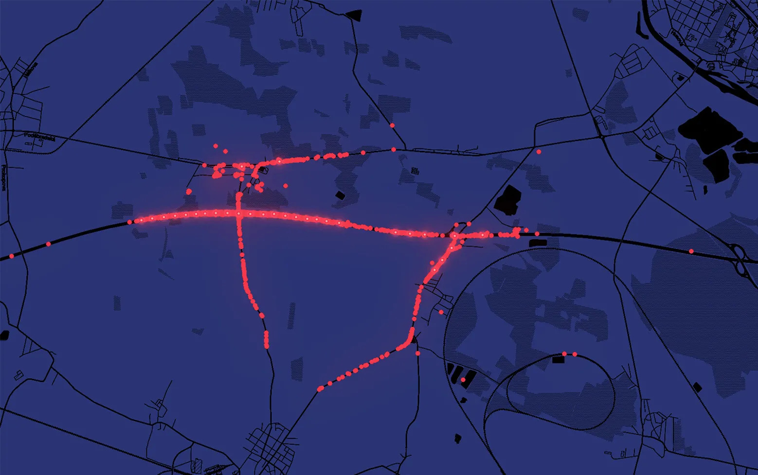 Road segments covered with one BTS