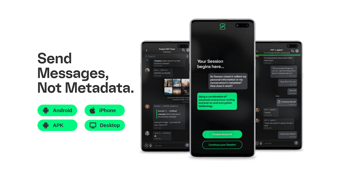 Session messenger landing page