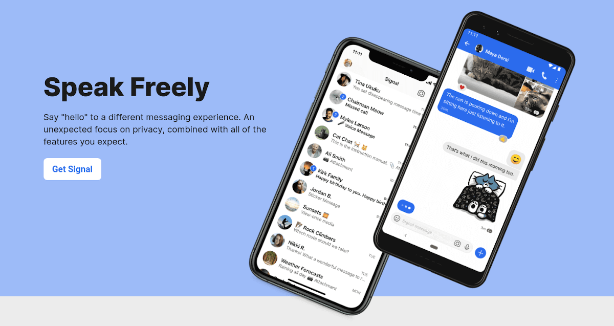 Signal messenger landing page