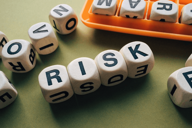 the word 'risk' spelled in blocks