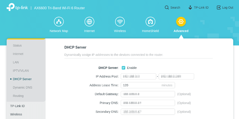 TP-Link router DNS settings