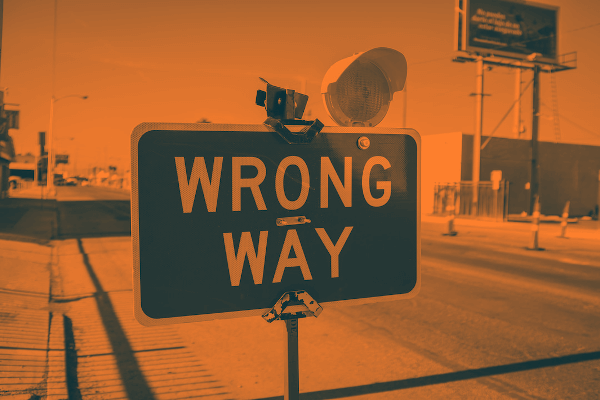 Wrong Way road sign