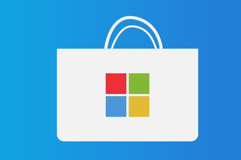 Windows Store icon on blue background