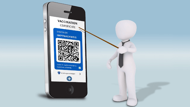 vaccine passport app with QR code