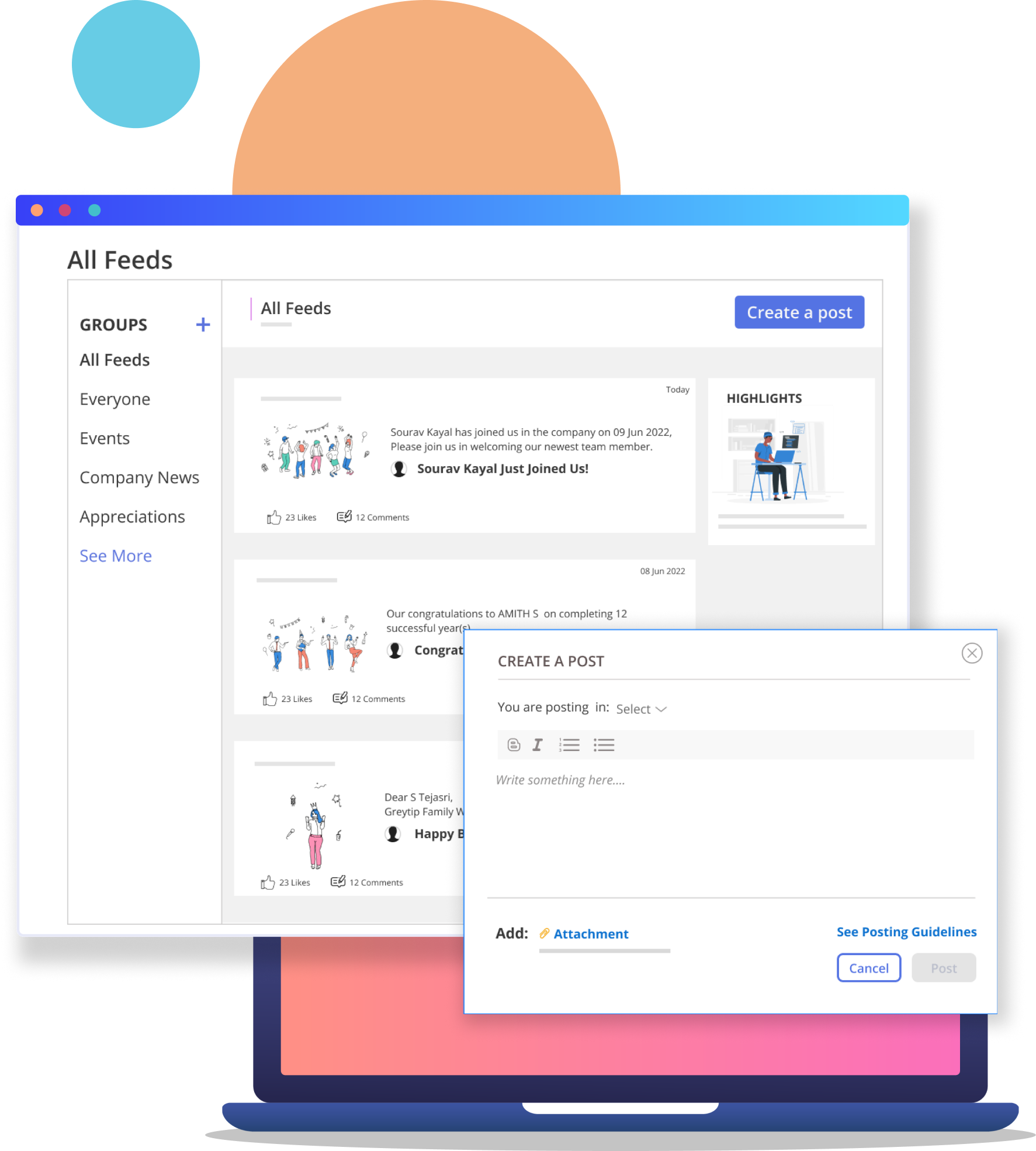 Employee Feeds and Posts
