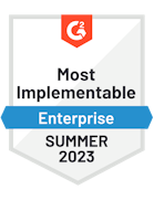 G2 -Most Implementable Enterprise Summer 2023