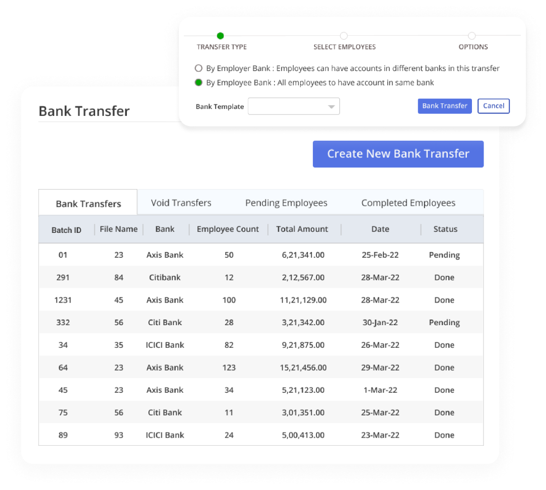 Bank Transfer by Payroll