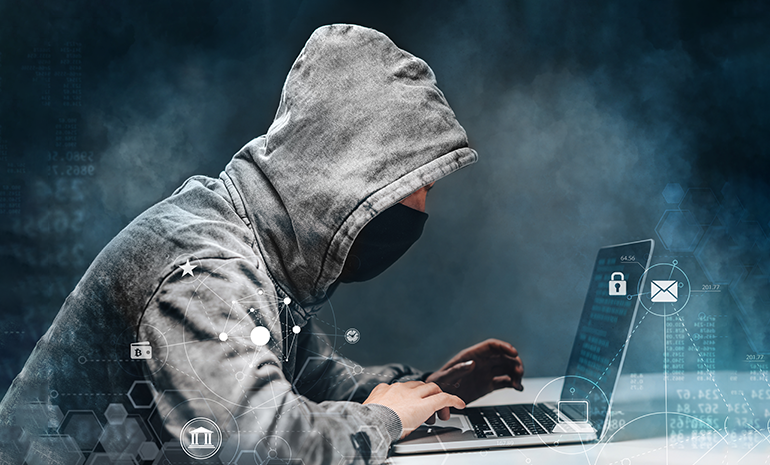 hacker trying to crack a code