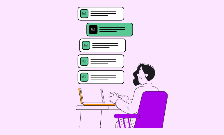 chat with  multiple messages by one person asking to set up the interview date