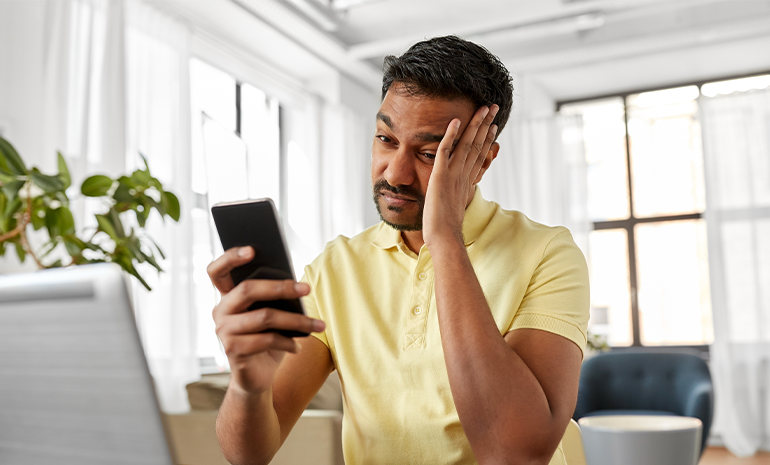 A disappointed applicant looking at the screen