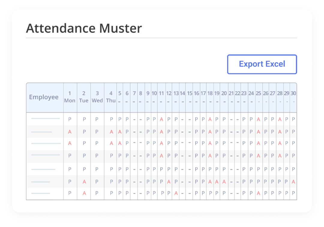 Attendance Muster