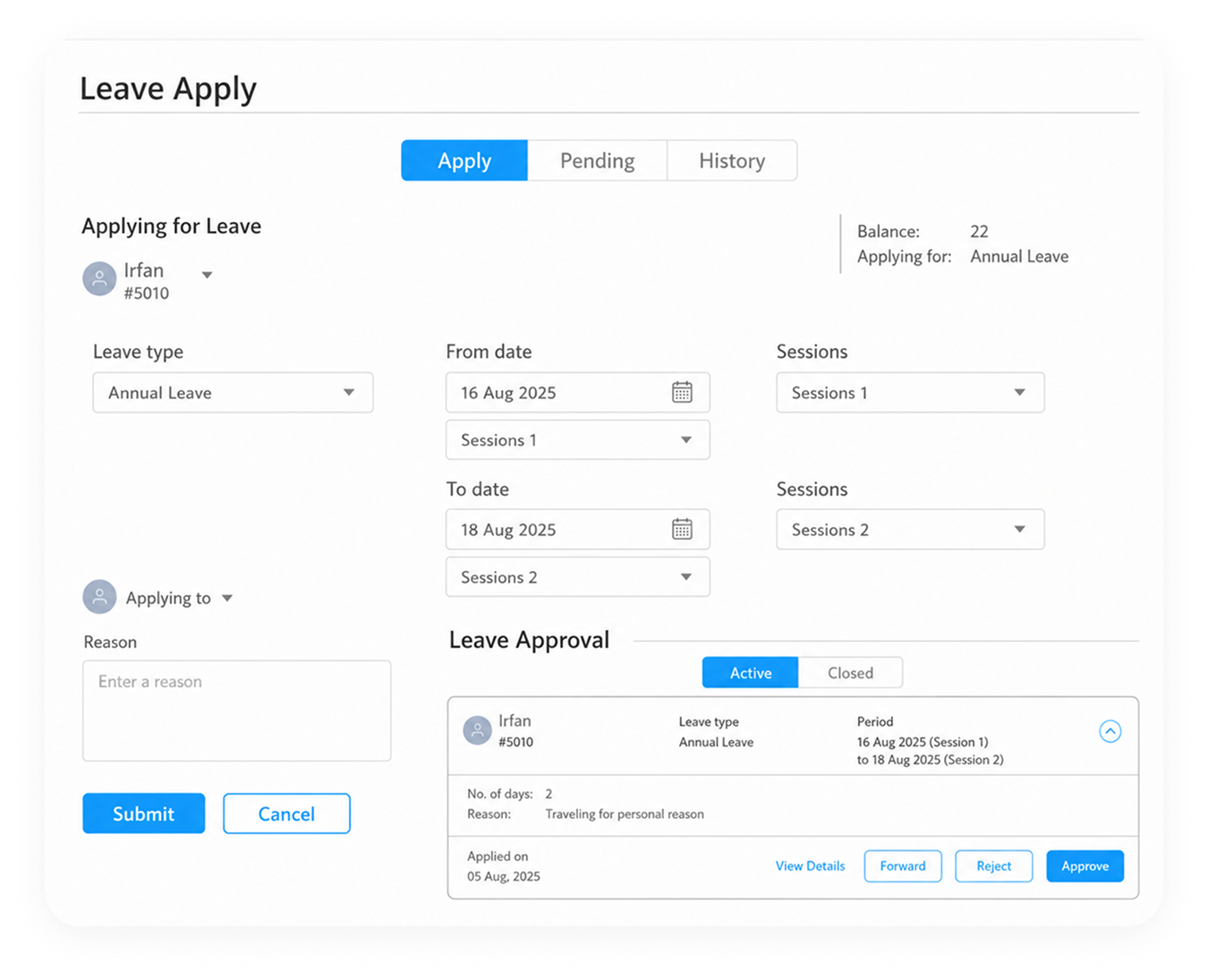 Leave Apply
