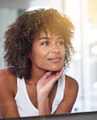 woman smiling