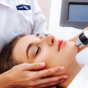 Woman getting Radiofrequency face lifting
