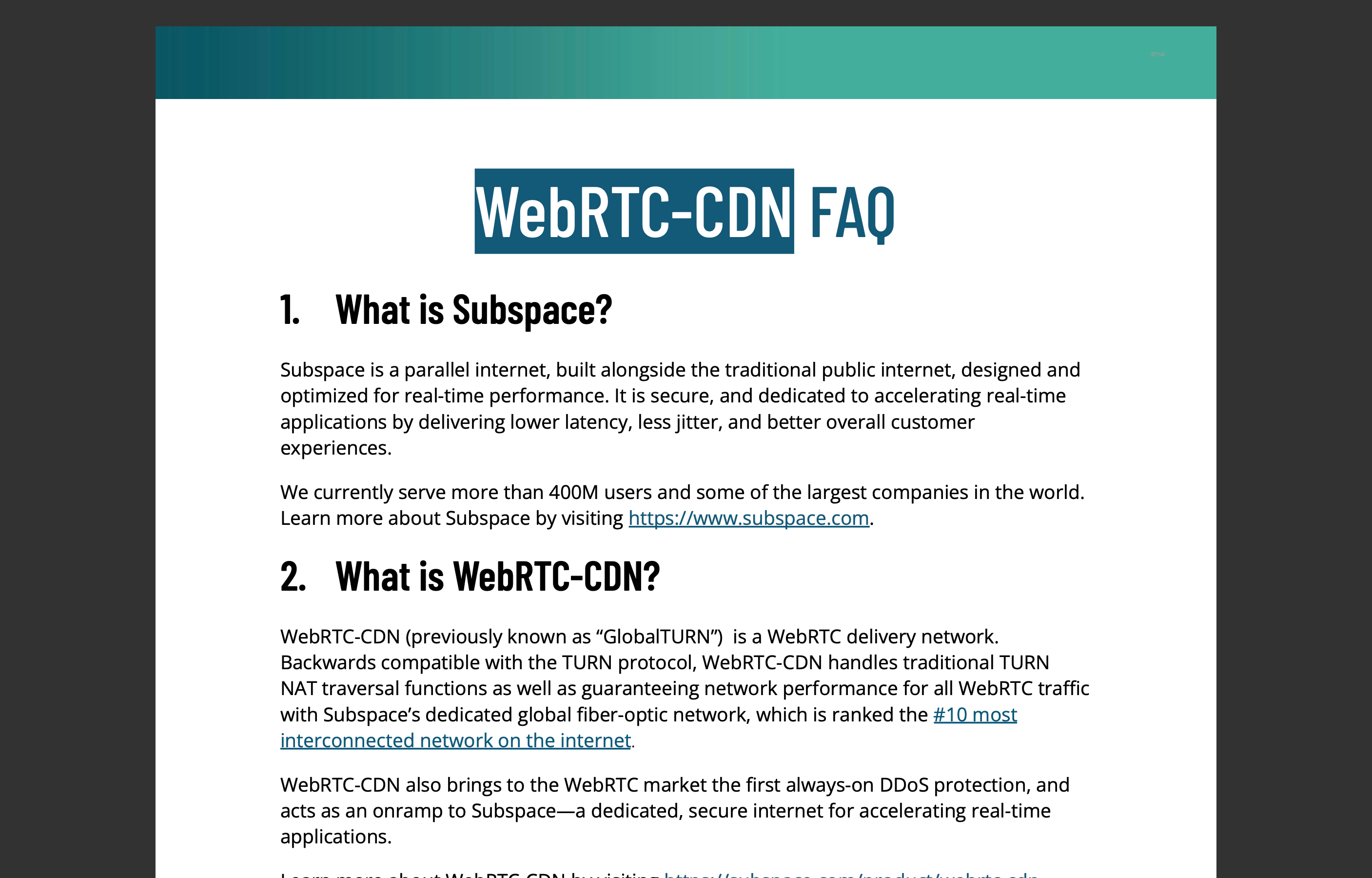 WebRTC-CDN FAQ