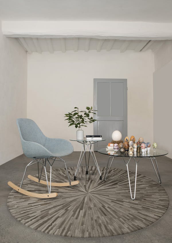 Kubikoff Design Rocking Chair Diamond with Upholstered Dimple Shell