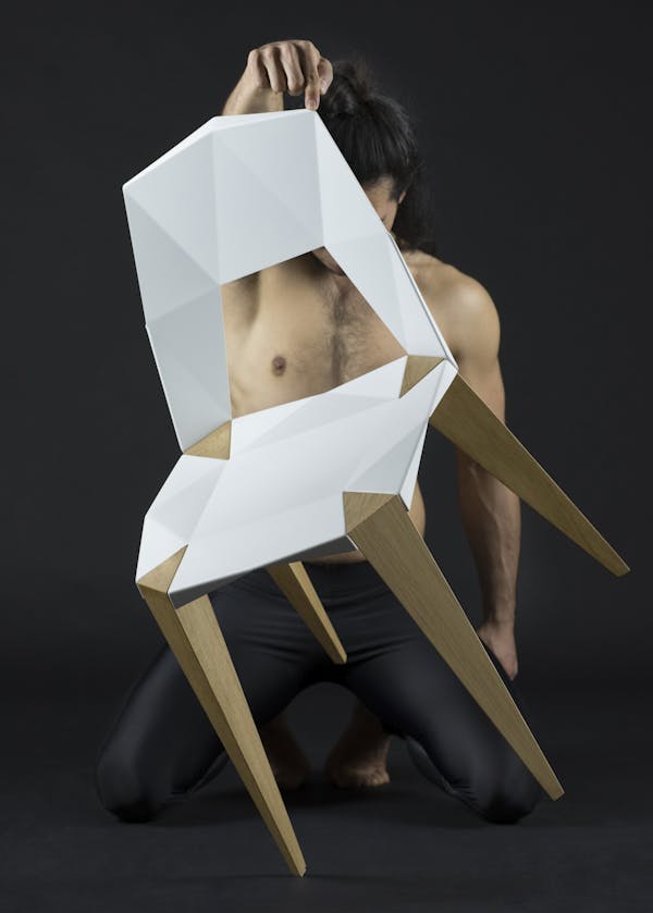 Pythagoras Chair by Sander Mulder for Kubikoff. Kubikoff Chair Pythagoras. 4 Legged Chair. Origami Chair. Japanese Chair.