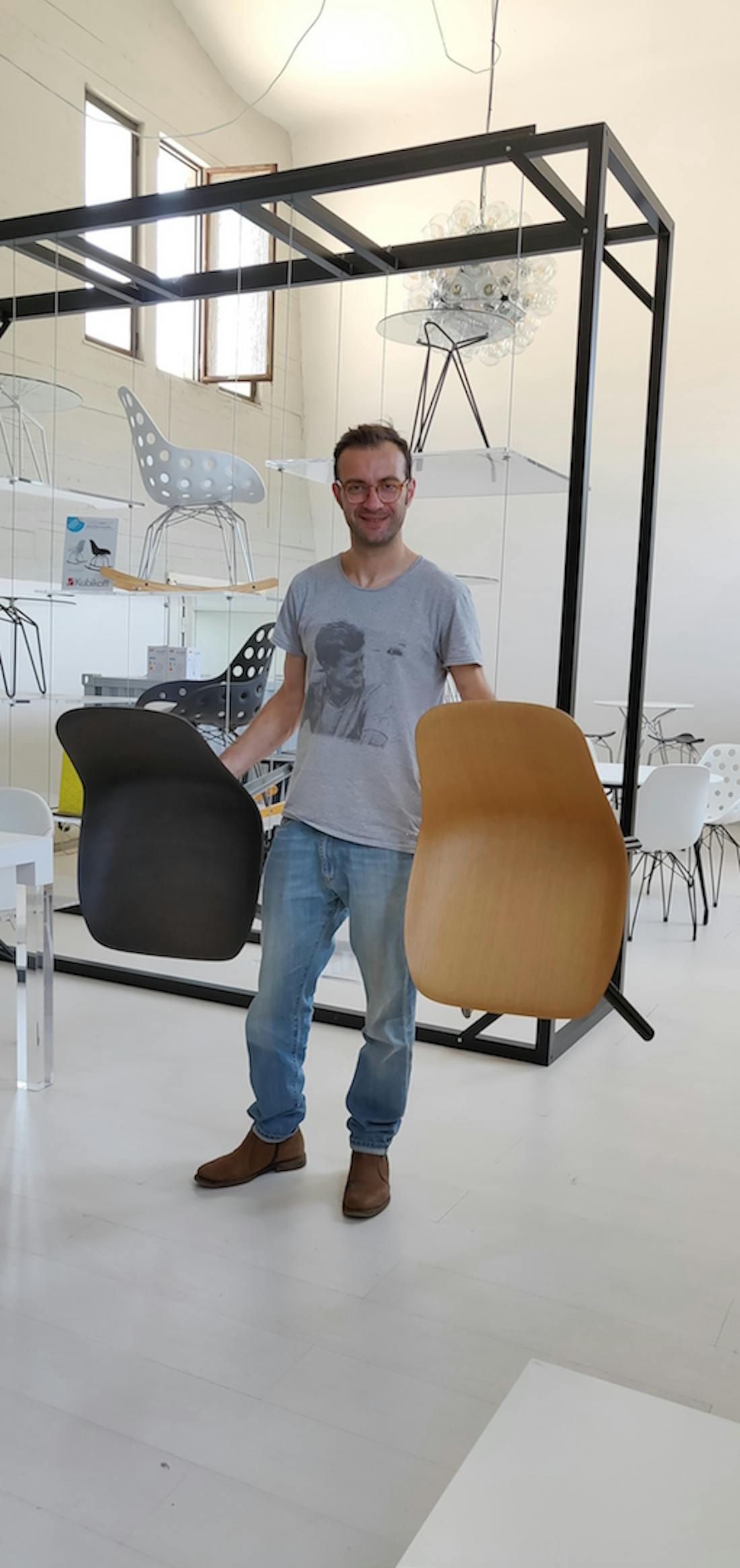 W9 Wooden Side Chair by Kubikoff, Kubikoff W9 Chair, Kubikoff Chair W9, 3D Veneer technology Chair, designer Matteo Calonaci.