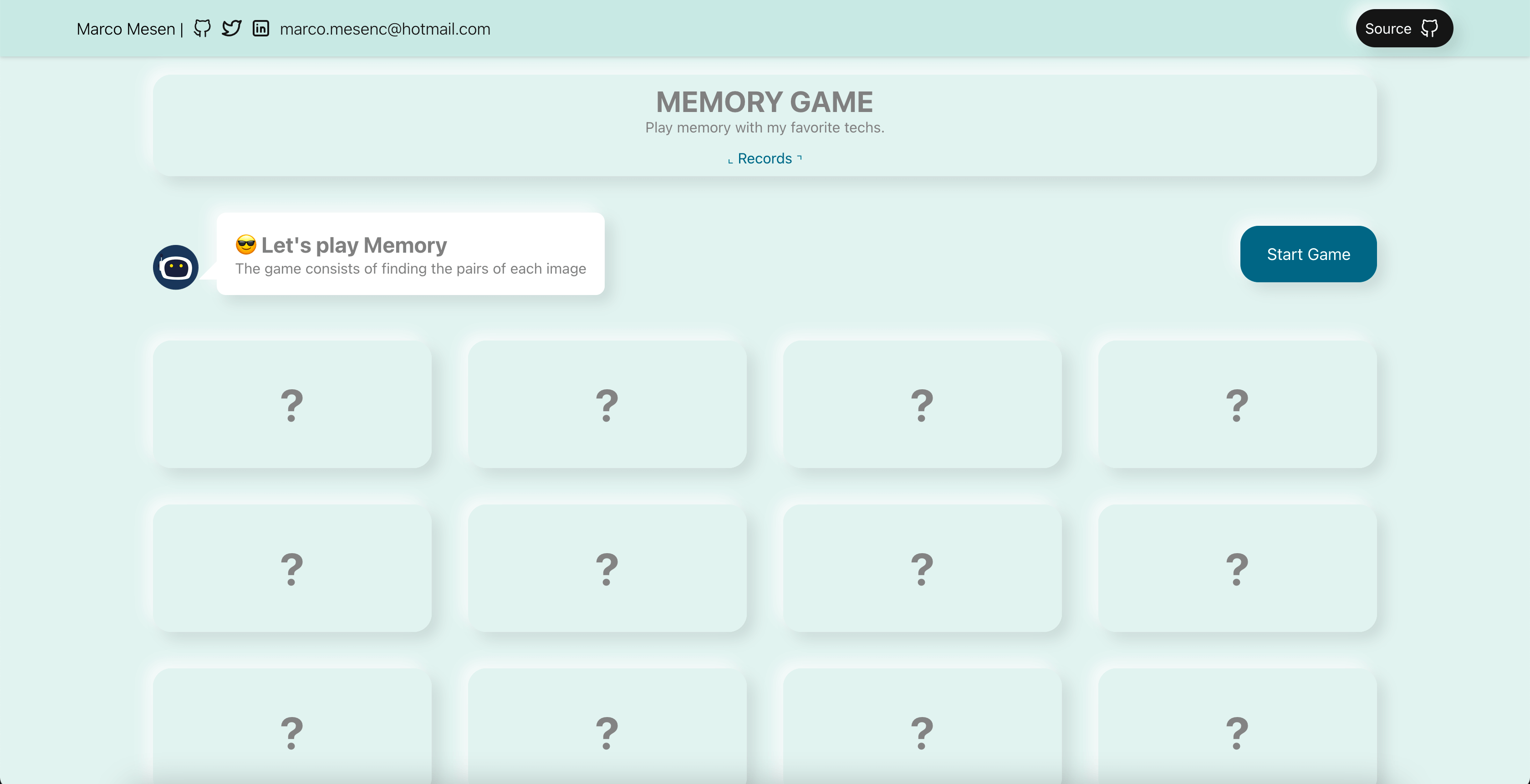 Demo Memory Game