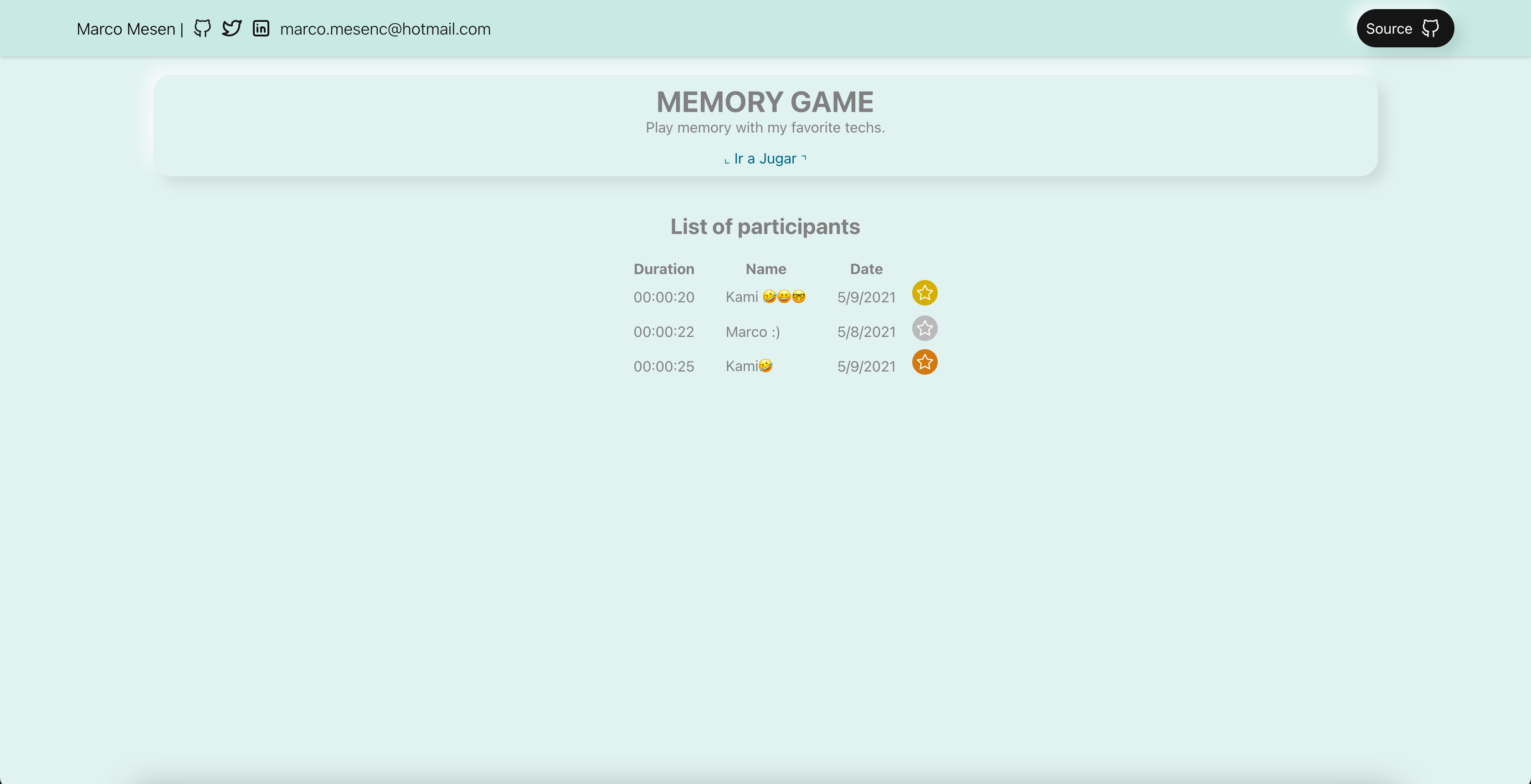 Demo Memory Game