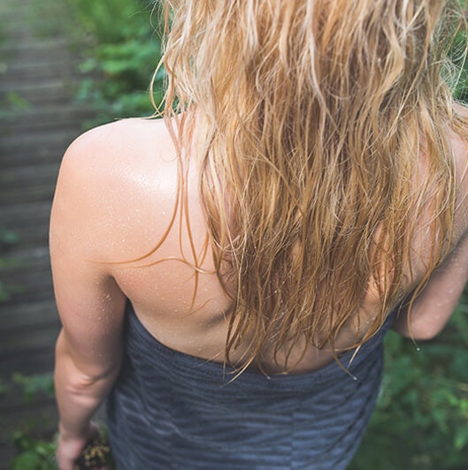 woman hair after sauna