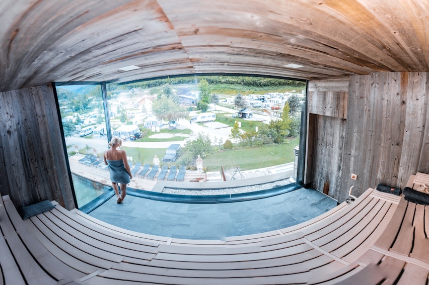 Alpen campen sauna view