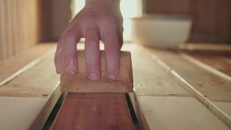 cleaning sauna benches