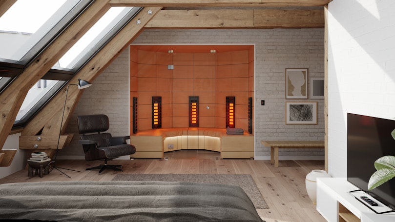 Harvia Ventura Infrared Sauna Bedroom interior