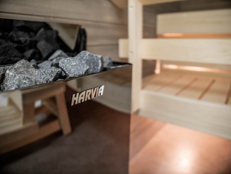 Harvia Black Steel The Wall electric heater in sauna