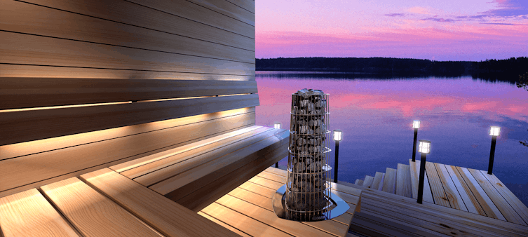 Pillar heater at sunset