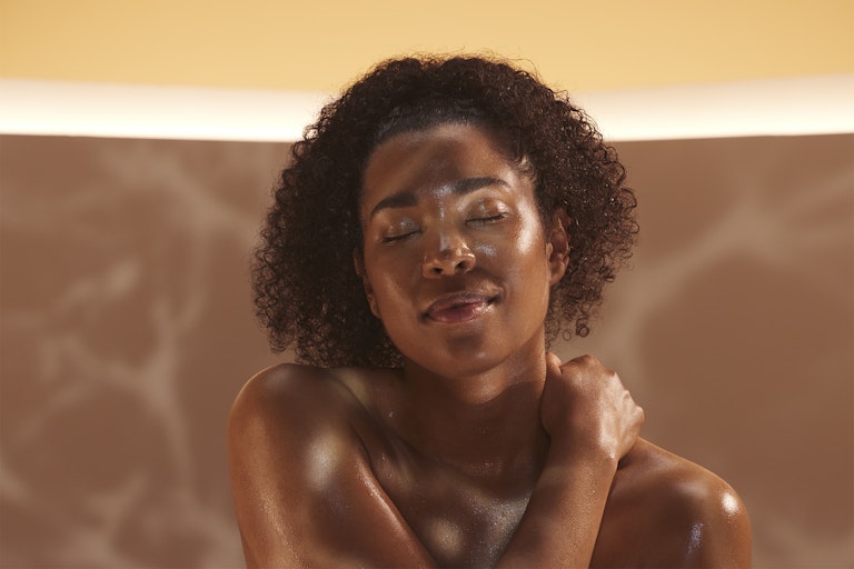 Woman in sauna