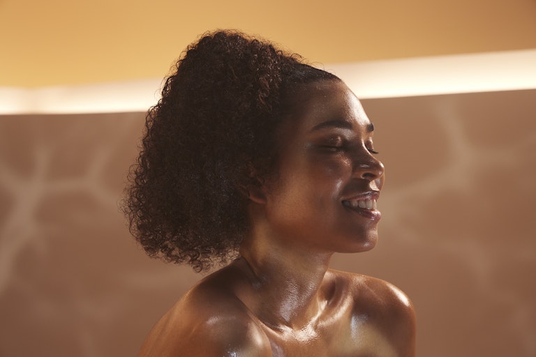 Woman in sauna