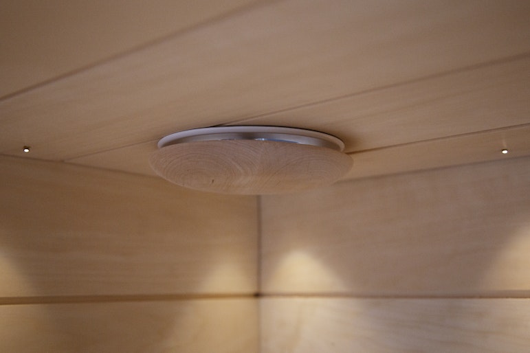 Close-up picture of sauna drying ventilation on sauna roof