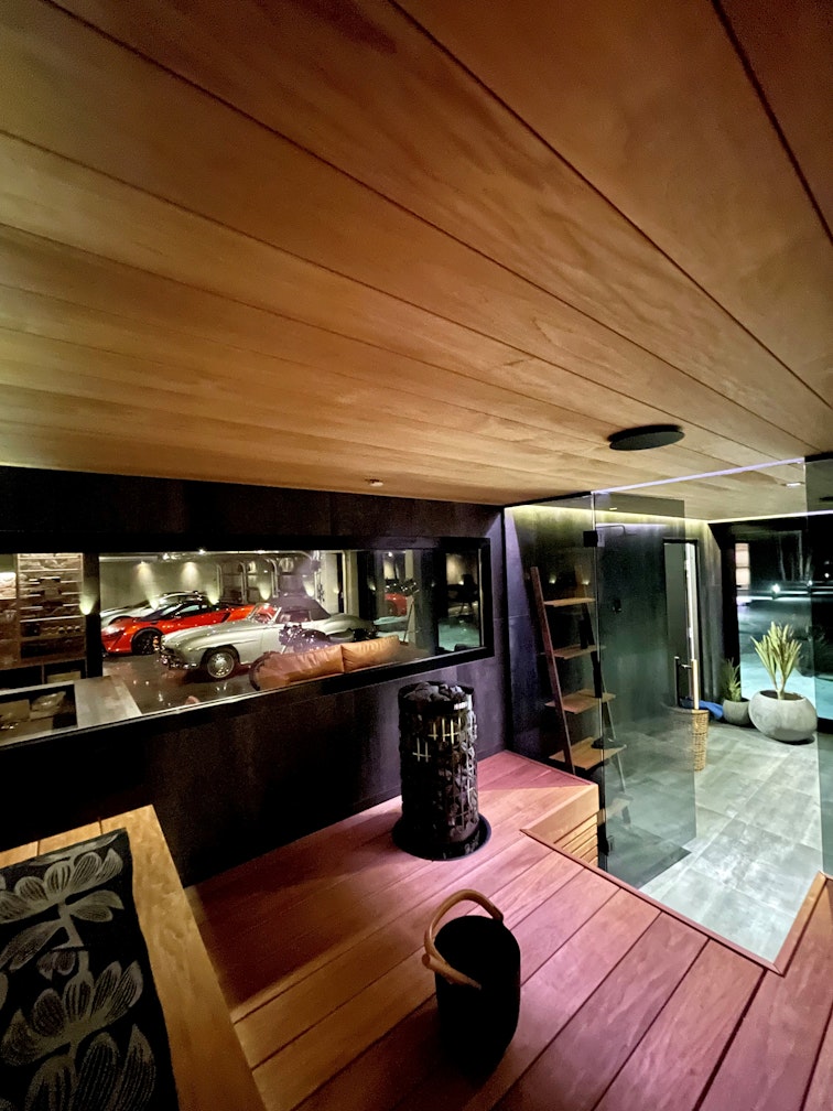 Harvia sauna mancave from inside