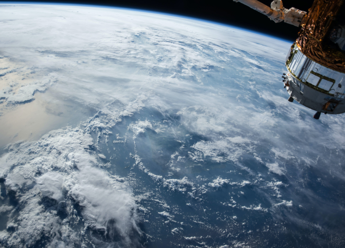 A photo of ocean clouds seen from space