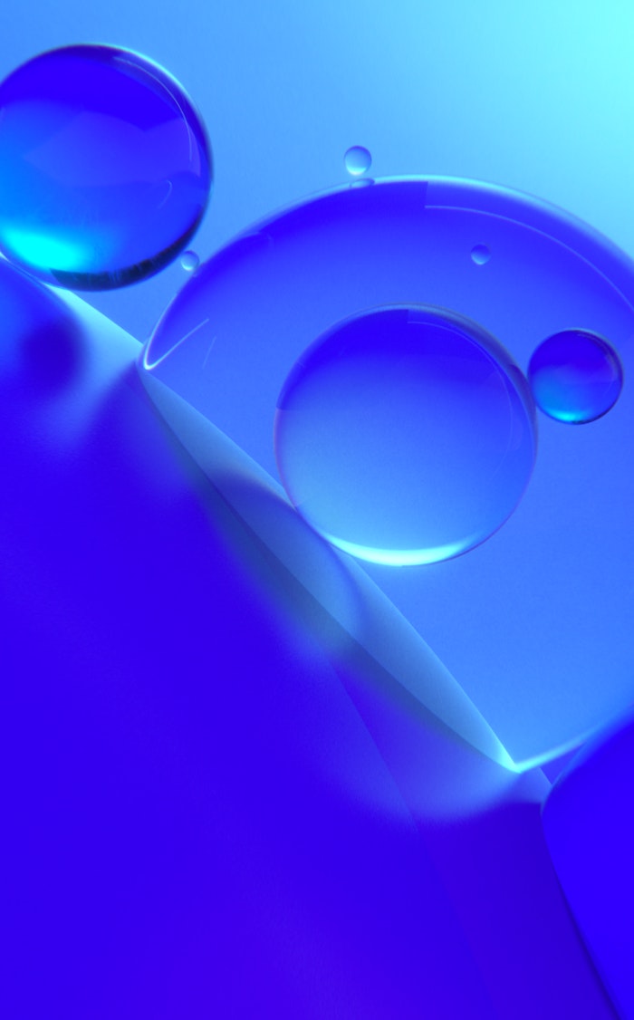 An artistic 3D render of bubbles and liquid