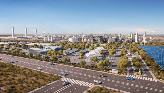 A photo-realistic rendering of the future Nacero facility in Penwell, TX