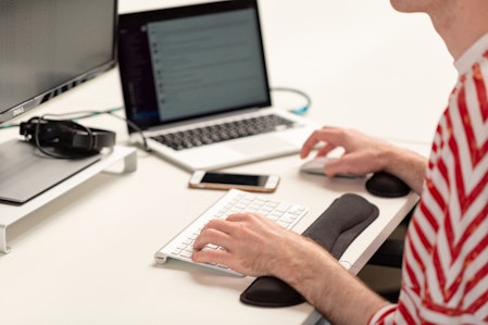 Hand desk typing