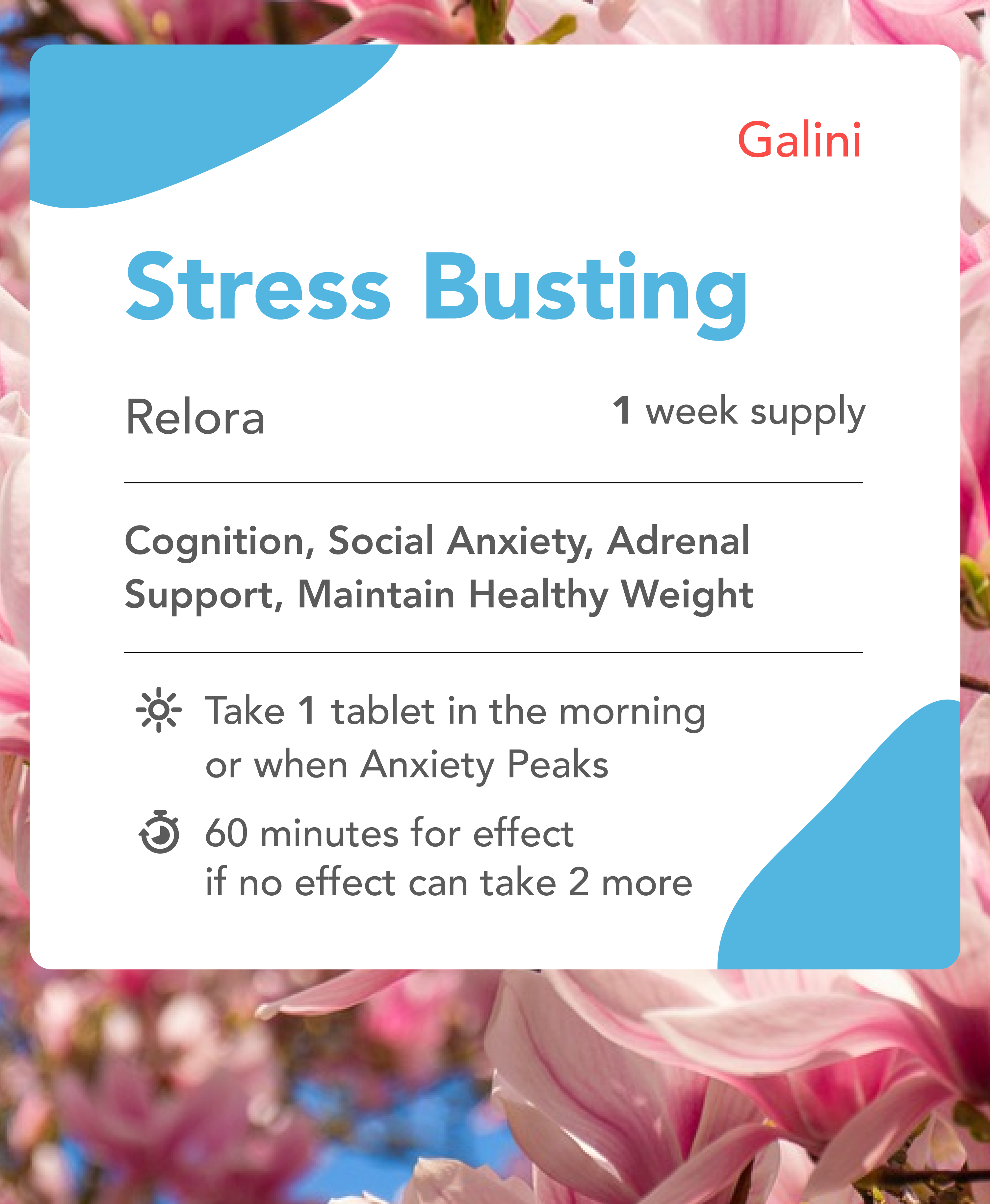 Stress busting supplement containing Relora with Nature Background