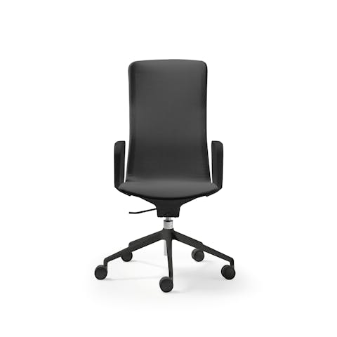 Less armchair with backrest and self-supporting seat in KR Close up on white background Less armchair