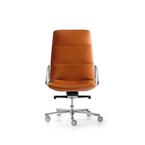 Amelie Comfort executive armchair with upholstered back Amelie Comfort armchair in foreground on white background