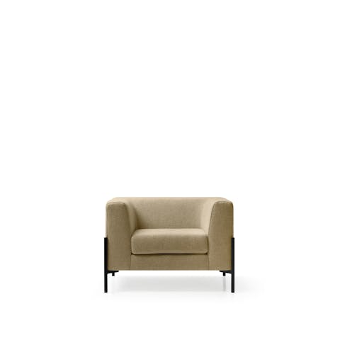 Single Vogue sofa with mitred corners Club single armchair on white front background