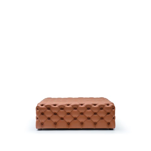 Charme Pouf in design leather Pouf Charme on white background that highlights the leather cover