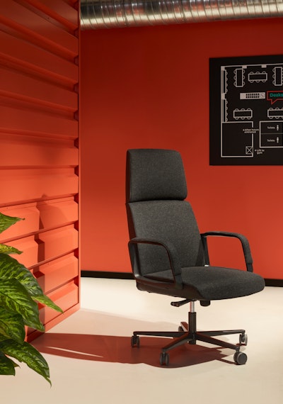 Charles executive chair with high back in an office