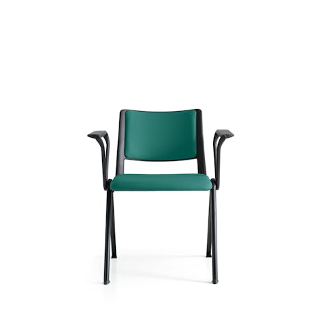 The Drop seat is easily stackable Drop front seat on white background