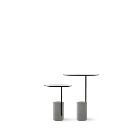 Xa Xa - Tables with refined lines made in cement Front view of Xa Xa tables made in cement